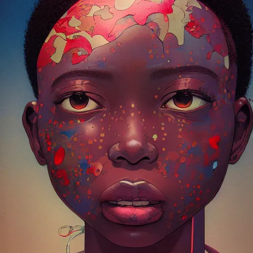 Image similar to citizen portrait soft light painted by james jean and katsuhiro otomo and erik jones, inspired by nigerian akira anime, smooth face feature, intricate oil painting, high detail illustration, sharp high detail, manga and anime 1 9 9 9