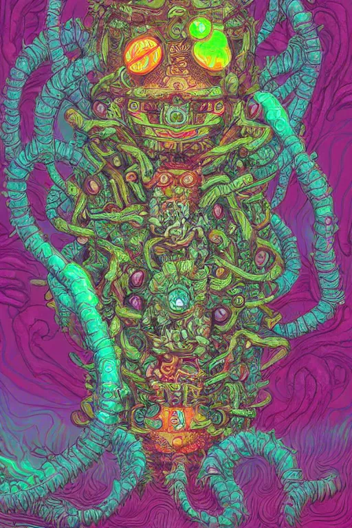 Image similar to creature sushi roots cactus elemental flush of force nature micro world fluo light deepdream a wild amazing steampunk baroque ancient alien creature, intricate detail, colorful digital painting that looks like it is from borderlands and by feng zhu and loish and laurie greasley, victo ngai, andreas rocha, john harris