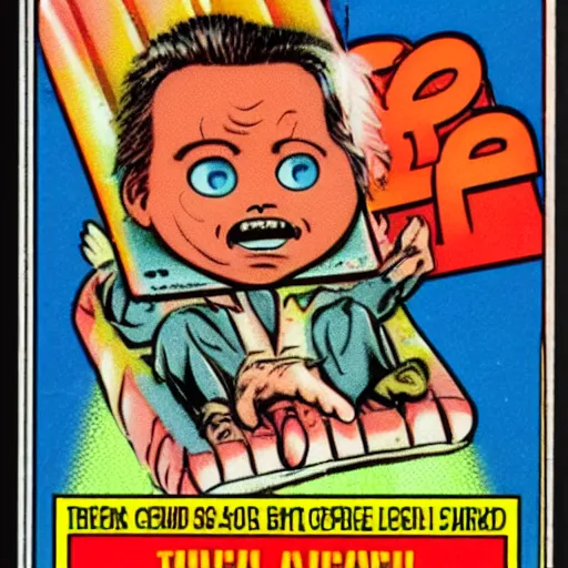 Prompt: never before seen garbage pail kid trading card 1 9 8 8 topps