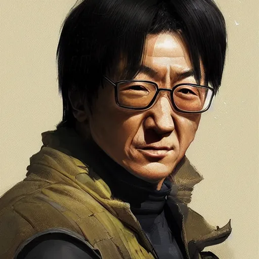 Image similar to “Portrait of young Jackie Chan by Greg Rutkowski, young, manly, attractive, strong, older brother vibes, highly detailed portrait, scifi, digital painting, artstation, concept art, smooth, sharp foccus ilustration, Artstation HQ”