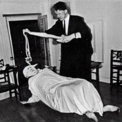 Image similar to a 1960 photo of exorcism