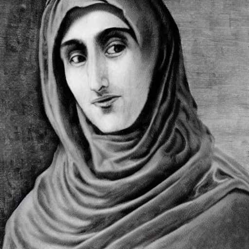 Image similar to anathema magistra arabian bedouin mathematician, in omnious conjecture cult