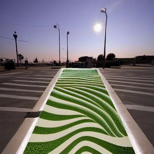 Prompt: an 3 d optical illusion, outdoor art installation, colour hd photography