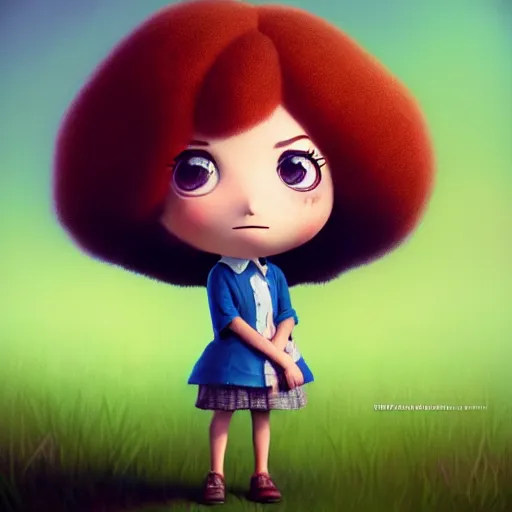 Image similar to an epic chibi comic book style portrait painting of a female bob ross, character design by mark ryden and pixar and hayao miyazaki, unreal 5, daz, hyperrealistic, octane render, cosplay, dynamic lighting, intricate detail, cinematic