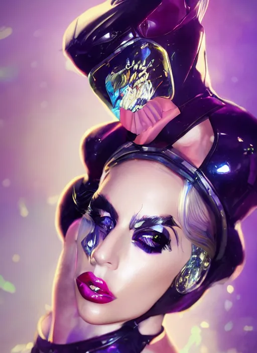 Image similar to lady gaga rendered in the style of characters from league of legends, au naturel, hyper detailed, digital art, trending in artstation, cinematic lighting, studio quality, smooth render, unreal engine 5 rendered, octane rendered, art style by klimt and nixeu and ian sprigger and wlop and krenz cushart