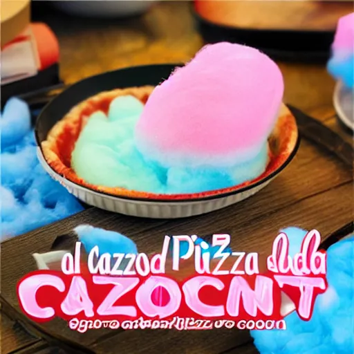 Prompt: Pizza flavored cotton candy