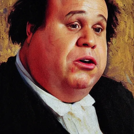 Image similar to danny davito frank reynolds movie actor photograph, portrait, famous painting, by ilya repin