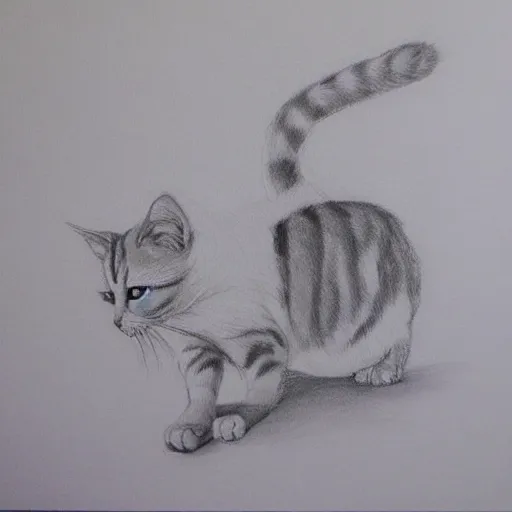 Image similar to white paper and pencil cat