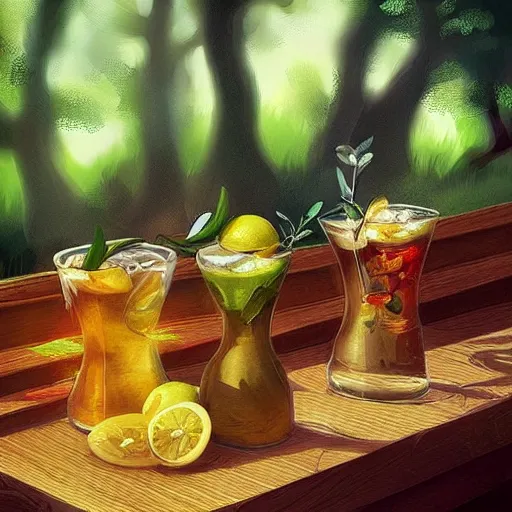 Prompt: “🐿🍸🍋, trending on artstation”