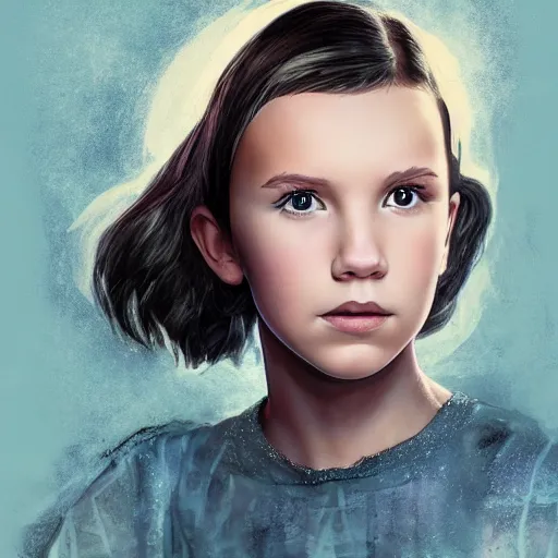 Image similar to epic portrait of millie bobby brown