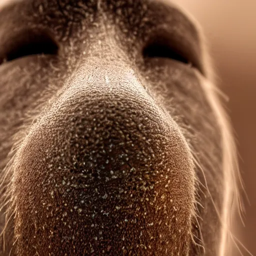 Image similar to a highly detailed, macro shot of a nose, 8k, depth of field