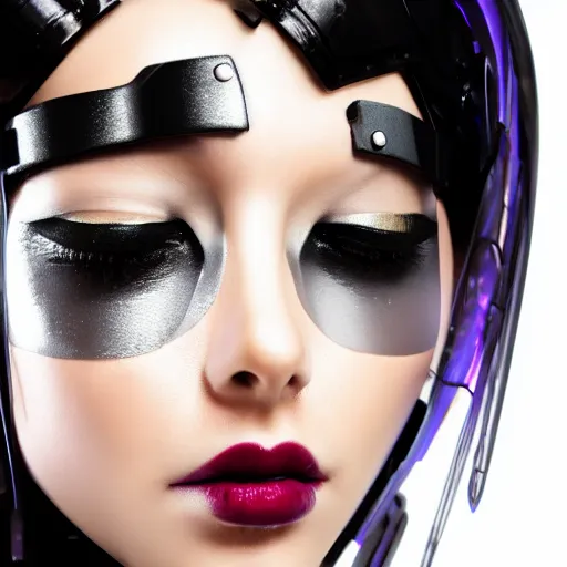 Image similar to headshot of a beautiful futuristic cyber punk woman