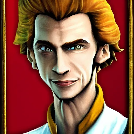 Image similar to linkedin portrait of Guybrush threepwood