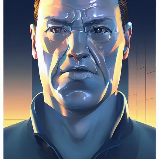 Image similar to face icon stylized minimalist t - 1 0 0 0, loftis, cory behance hd by jesper ejsing, by rhads, makoto shinkai and lois van baarle, ilya kuvshinov, rossdraws global illumination