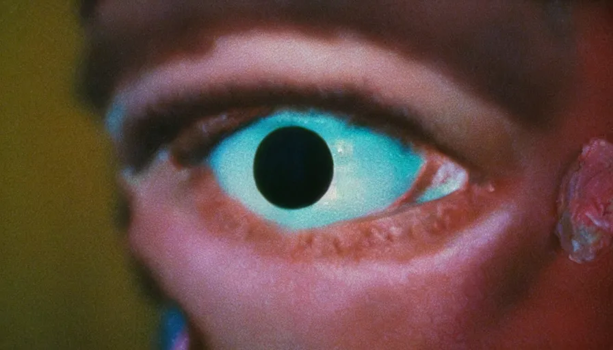 Prompt: 7 0 s movie still of a woman with a fungus on the eye, cinestill 8 0 0 t 3 5 mm technicolor, heavy grain, high quality, high detail