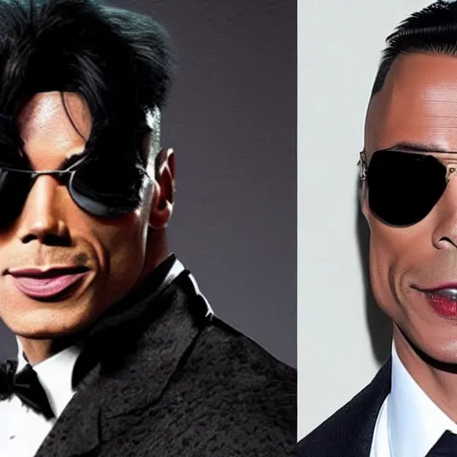 Image similar to dwayne the rock johnson michael jackson hybrid