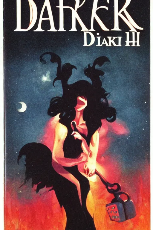 Image similar to book cover for dark witch, 1 9 8 0 s