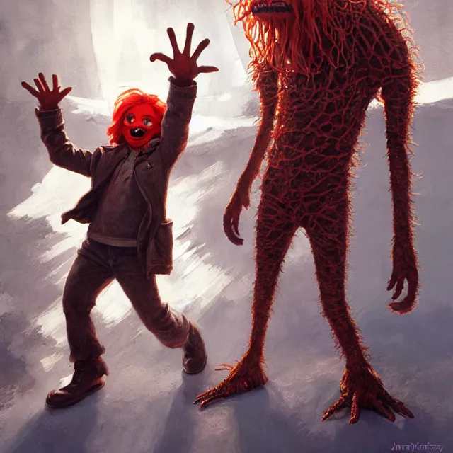 Image similar to john mcready and childs from the thing 1 9 8 2 movie, by stanley artgerm lau, wlop, rossdraws, frank frazetta, andrei riabovitchev, marc simonetti