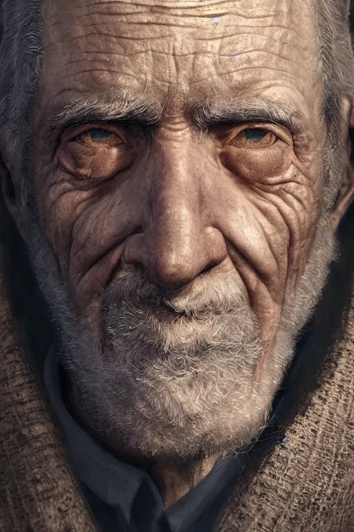 Image similar to portrait, one old Fischer man, Single face, dramatic lighting, cinematic, establishing shot, extremly high detail, photo realistic, cinematic lighting, post processed, concept art, artstation, matte painting, style by eddie mendoza, raphael lacoste, alex ross