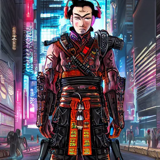 Prompt: Cyberpunk samurai