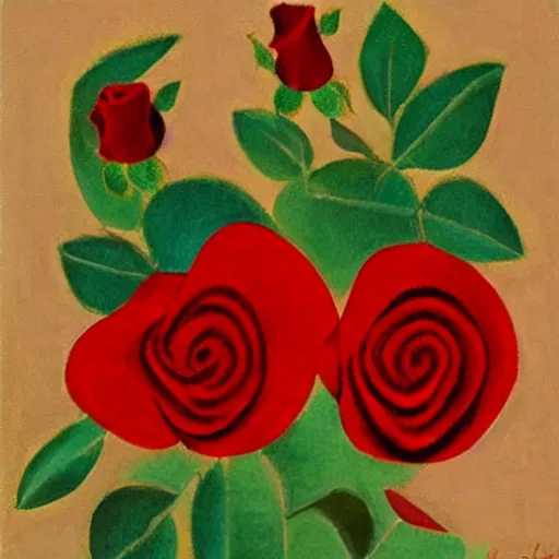 Image similar to red rose, cubism