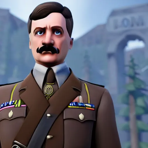 Image similar to Adolf Hitler in Fortnite 4K detailed super realistic