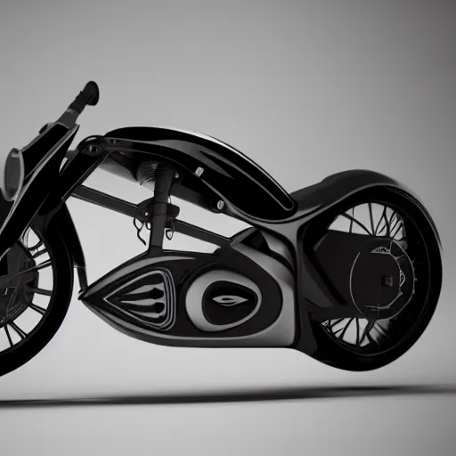 Image similar to futuristic motorbike, dark plastic, reflective, octane render