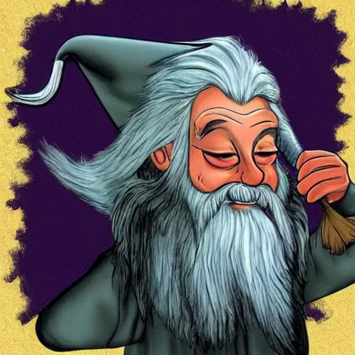 Prompt: gandalf as a dr seuss character