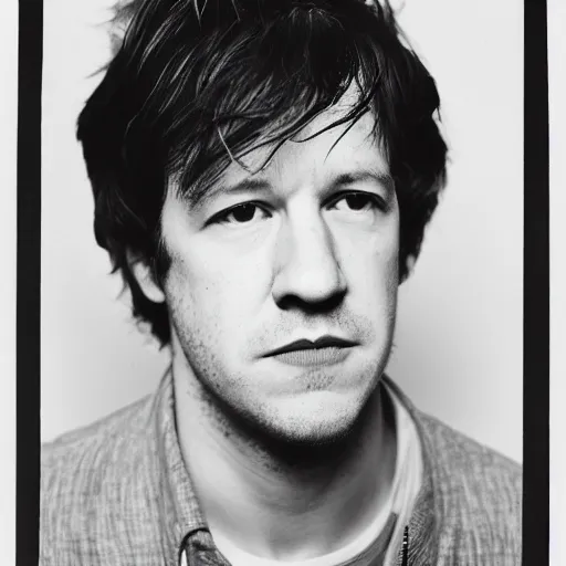 Image similar to John Gallagher Jr. photographed by andy warhol