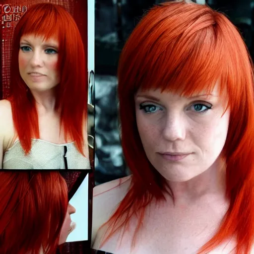 Prompt: red head with dragonskin