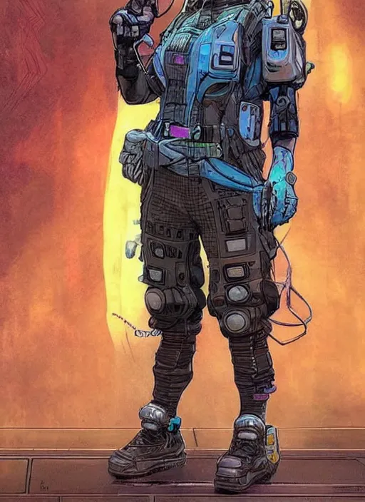 Image similar to apex legends cyberpunk police detective. concept art by james gurney and mœbius. gorgeous face.