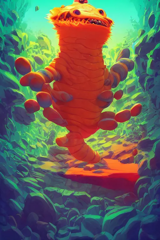 Image similar to 3 d render creature animal sushi cristal very big eye roots cactus elemental flush of force nature micro world fluo fishscale, comics gta 5 cover, official fanart behance hd artstation by jesper ejsing, by rhads, makoto shinkai and lois van baarle, ilya kuvshinov, ossdraws