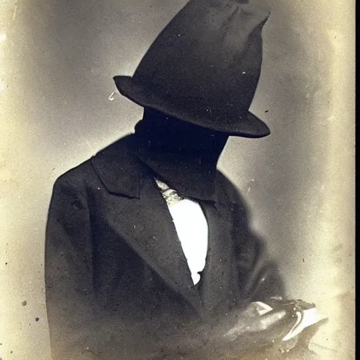 Image similar to pareidolia mysterious dark figure beautiful old photo