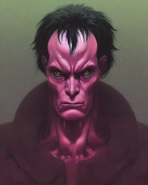 Image similar to portrait of dio from jojo bizzare adventure painted by hirohiko araki and zdislav beksinski and wayne barlowe and greg rutkowski