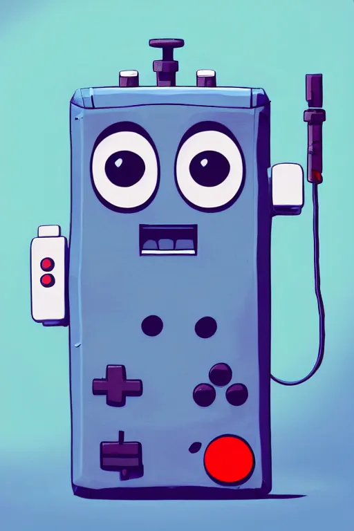 Image similar to An anthropomorphic gameboy, BMO adventure time, accurate, unreal engine, 4k