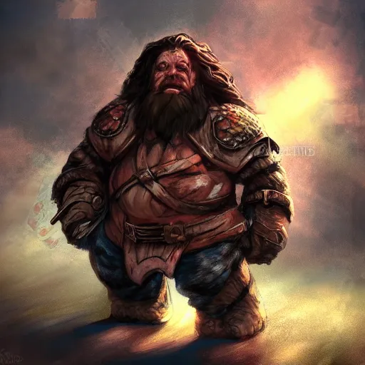 Image similar to a fantasy comic book style portrait painting of a dwarf berserker swinging axes, octane render, hyperreal