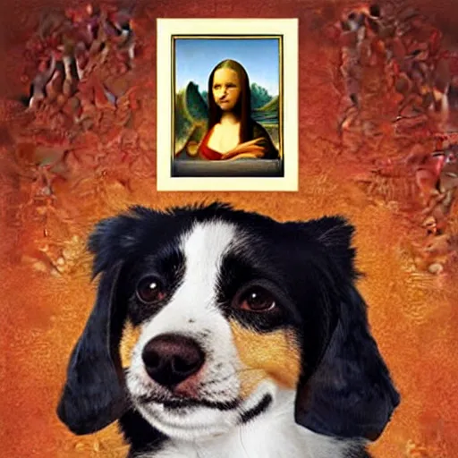 Prompt: dog as the monalisa