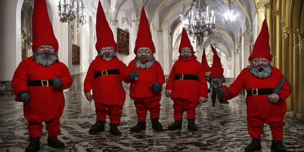 Prompt: demonic gnomes in the Kremlin Moscow