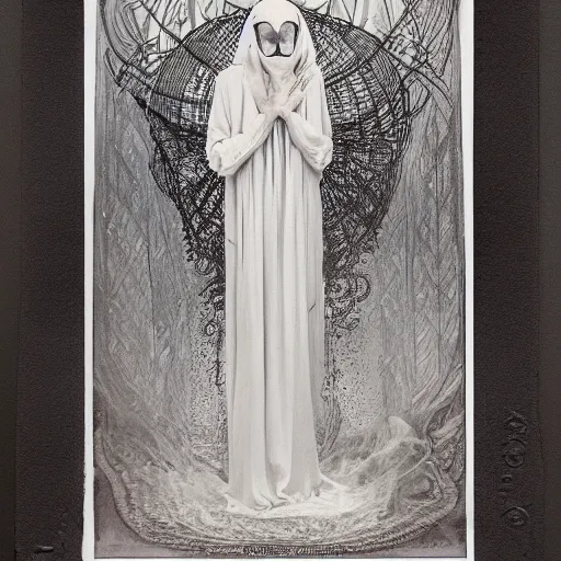 Prompt: eldritch 1 9 2 0's ghost woman in apink dress by stephen gammell and thomas kinkade and alphonse mucha