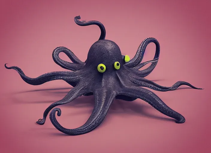 Image similar to “ flying octopus with three heads, realistic, octane render ”