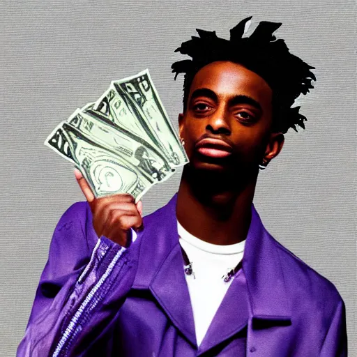 Prompt: playboi carti holding money digital art 4 k detailed super realistic