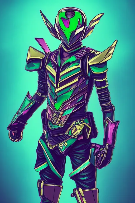 Prompt: random kamen rider. final fantasy style art, zelda style art, gta vice city style art, pop art, aesthetic art, stylish, elegant, adobe stock popular, concept art, octane, smooth, beautiful, highly details, sharp focus, illustration, intricate, art by kirokaze