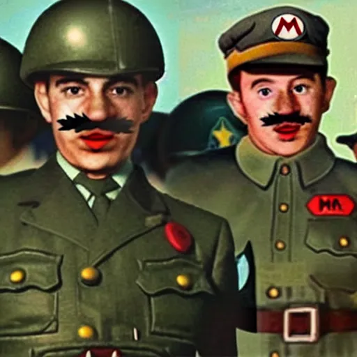 Image similar to super mario in wwii warfare