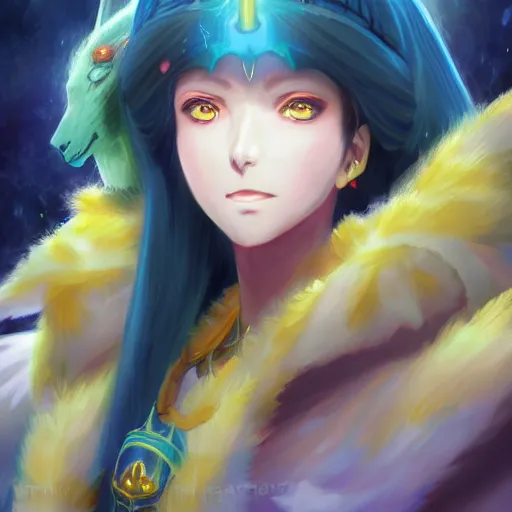 Image similar to anime portrait of Celestia as a shaman yedi using dark force to eliminate trump as an anime antagonist by Stanley Artgerm Lau, WLOP, Rossdraws, James Jean, Andrei Riabovitchev, Marc Simonetti, and Sakimichan, trending on artstation