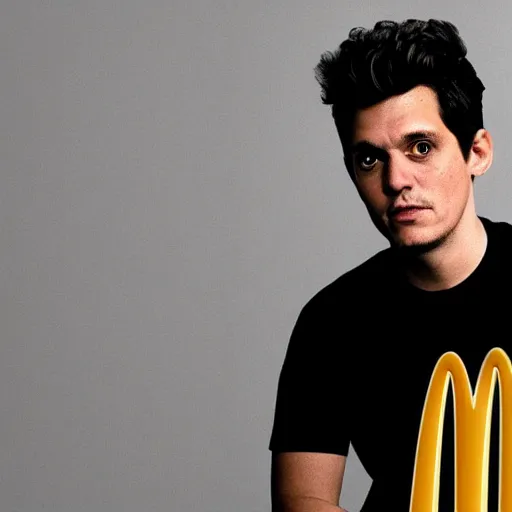 Image similar to the name john mayer in the design of the mcdonalds logo