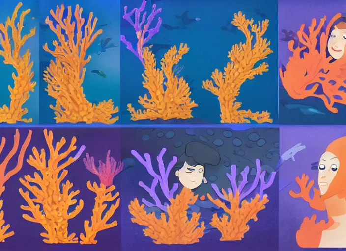 Image similar to coral - inspired professional character designs for undersea television series coral days