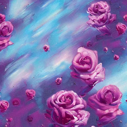 Image similar to sea of rosesthe little princecyberpunkwet brushstrokes - - h 7 6 8