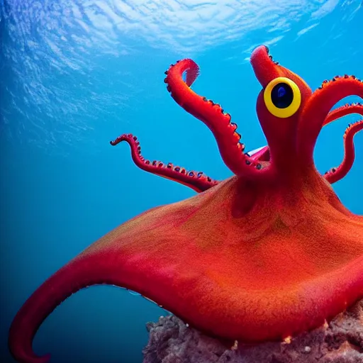 Prompt: national geographic professional photo of tentacool, award winning