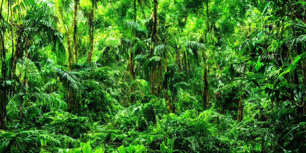 Image similar to a beautiful jungle landscape