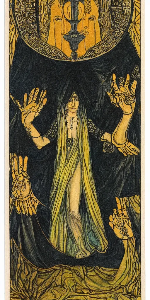 Prompt: the empress tarot card by austin osman spare